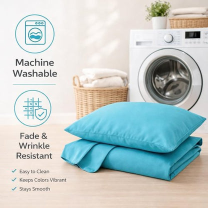 Evolive Ultra Soft Microfiber Pillowcases - Standard Size 20"x30" | Set of 2 with Envelope Closure (Ocean)