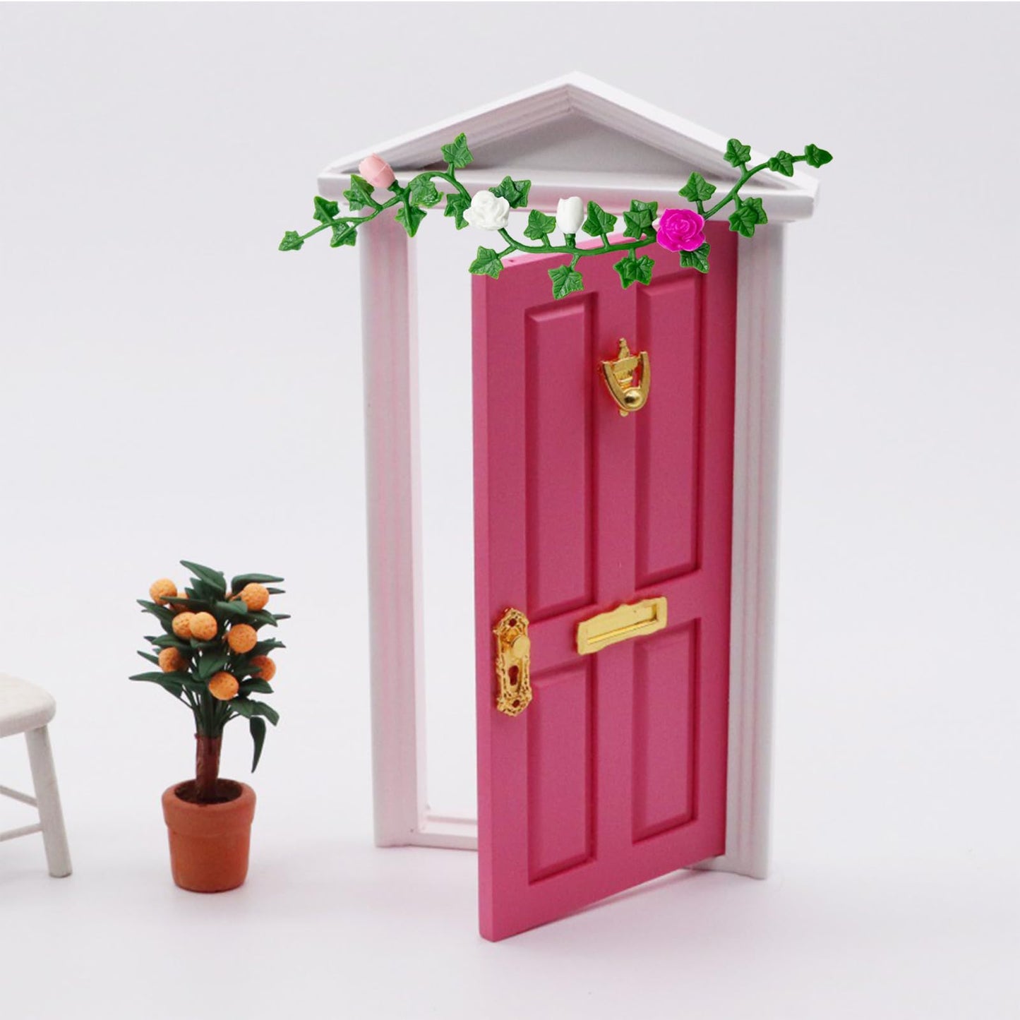 10pcs Miniature Rose Flower Vine, Miniature Grass Flower Tufts, Mini Flowers Vine, Miniature Plants for Fairy Garden Mini House Micro Landscape Decoration