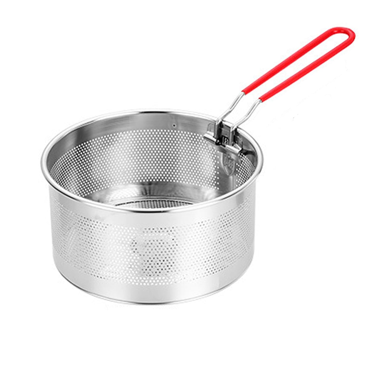 Tenta Kitchen Pasta Strainer Boiling Blanching Colander Vegetable Steamer Basket Stainless Steel Fryer Basket with Removable handle Insert for Veggie Fish Seafood Cooking and heat food 8 inch