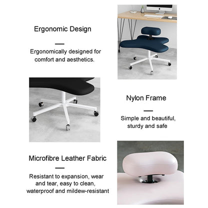 Height Adjustable Ergonomic Kneeling Chair, Cross-Legged Office Chair with Swivel Base, for Yoga, Meditation & Computer Work(White)