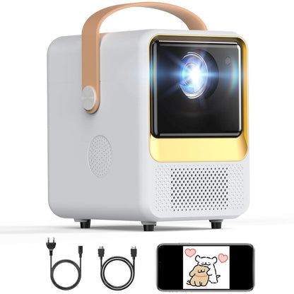 BESGEER Mini Projector WiFi for Tufting, 5.2 Built-in Bluetooth Portable Projector with HDMI/Audio/USB, 1080p Projector for Tracing Projection on Home DIY Rug Cloth Carpet (Cream White)