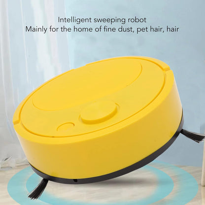 Mini Robot Vacuum Cleaner, Automatic USB Charging Robot for Pet Hair, Hardwood Floors, Tile Floor (Yellow)