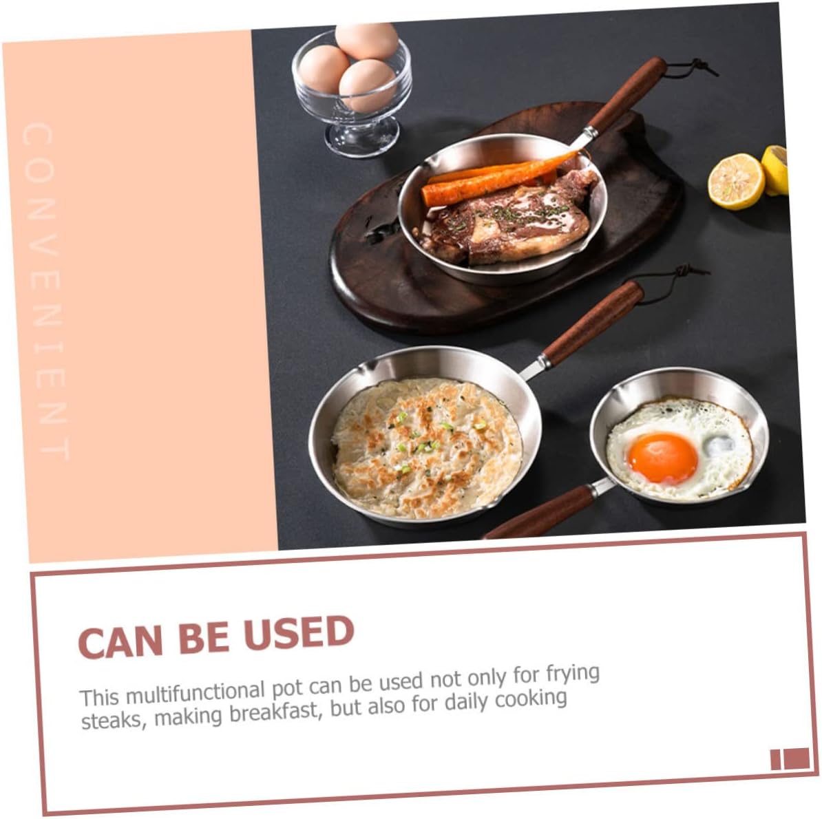 Mini Pancake Frying Pan, Stainless Steel Saucepan, Portable Griddle Chef Pan, Multi-use Egg Pan