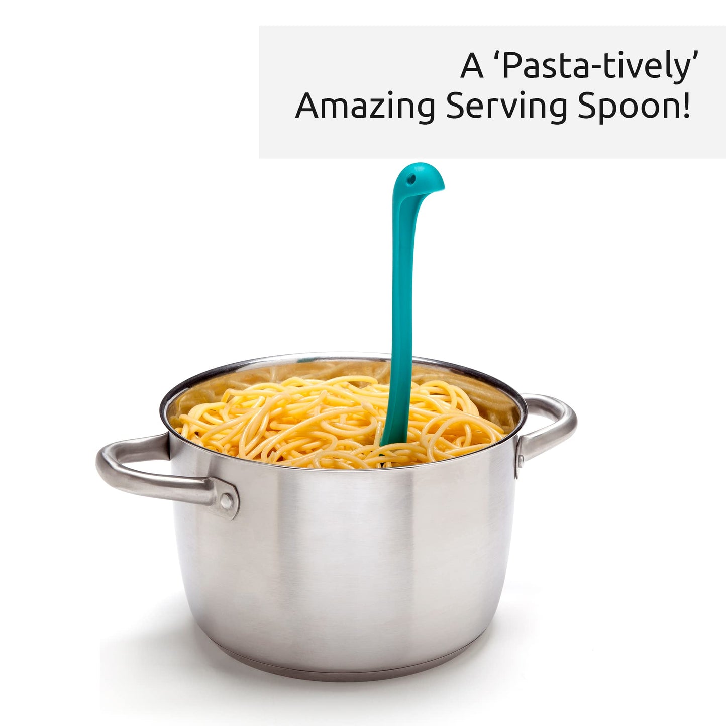 OTOTO Papa Nessie Pasta Server, Spaghetti Spoon - Food Grade & BPA Free Pasta Spoon Server - Dishwasher Safe & Heat Resistant Spaghetti Server, Pasta Fork 11.22x3.35x2.17 in