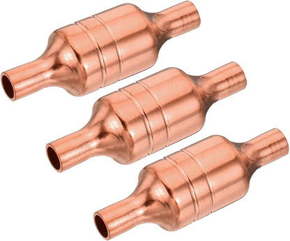 MECCANIXITY Refrigerator Filter Dryer, 6.2mm to 6.2mm Copper Dirt Filter for HVAC Refrigeration, Pack of 3