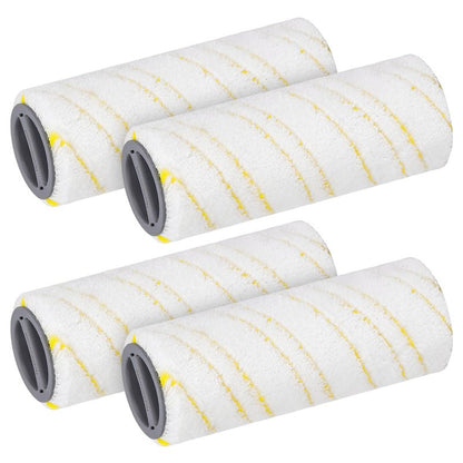 SavStor Roller Brush Replacement Compatible for Karcher FC3, FC5, FC7 Electric Floor Cleaner Mop, Mircofiber Main Brush Spare Part Accessories, Original Roller Brush,Yellow (4 Pack)