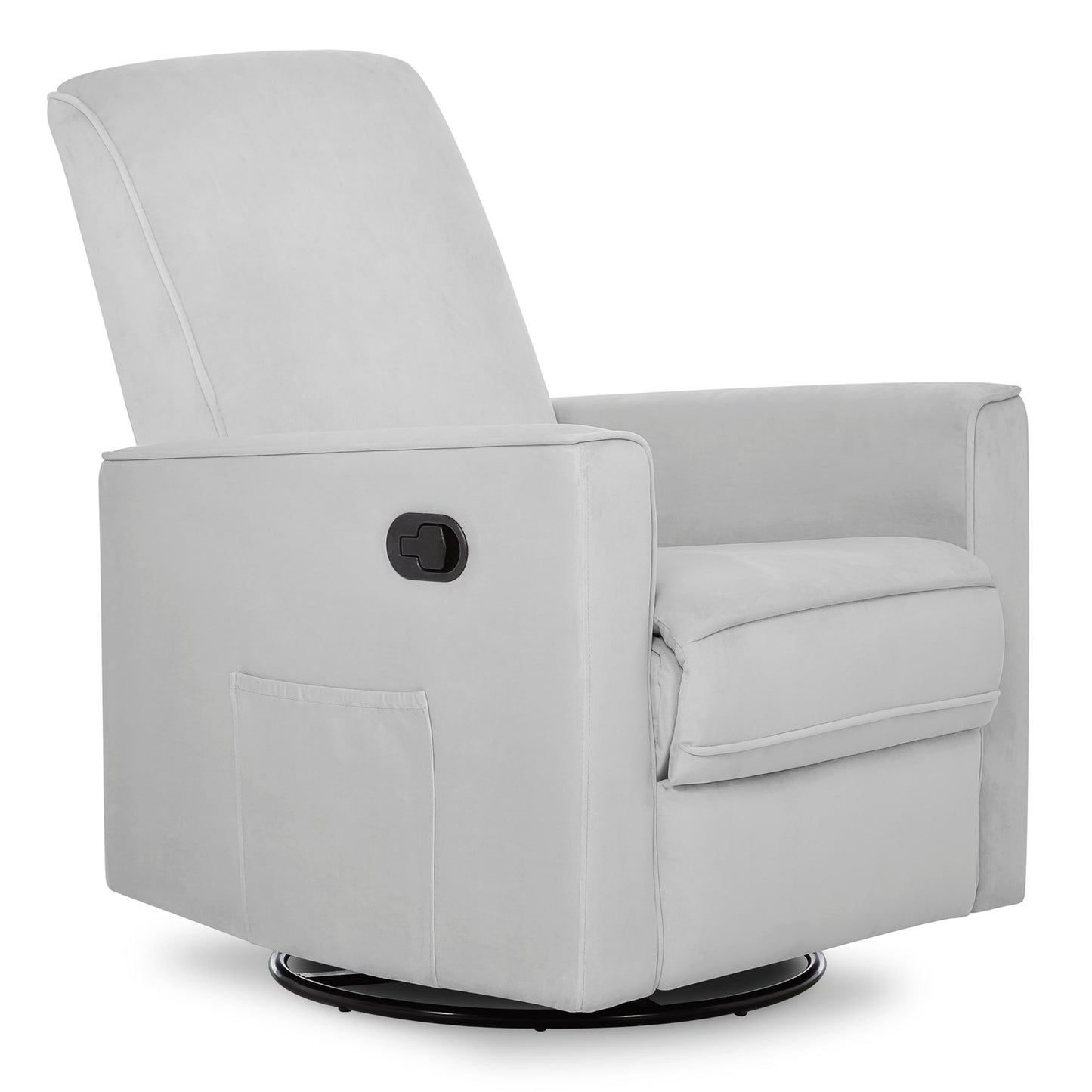 Evolur Raleigh Upholstered Manual Glider Recliner– Rocking & 360° Swivel with Smooth Glide – Greenguard Gold & FSC Certified – Modern Nursery and Living Room Chair in Grey
