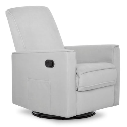 Evolur Raleigh Upholstered Manual Glider Recliner– Rocking & 360° Swivel with Smooth Glide – Greenguard Gold & FSC Certified – Modern Nursery and Living Room Chair in Grey
