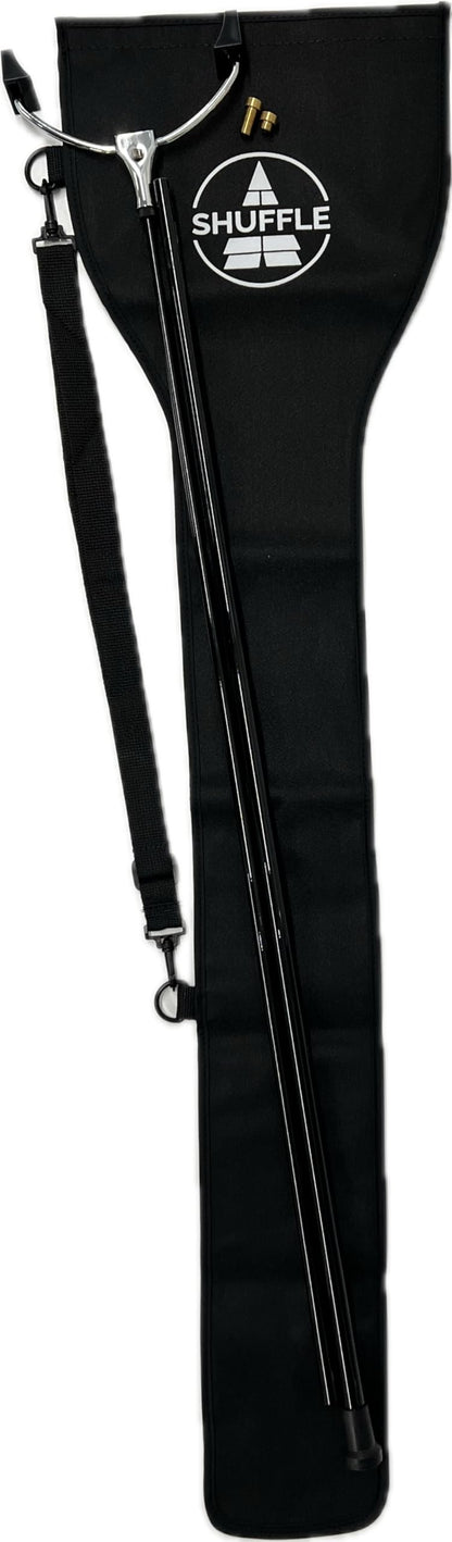 Allen Shuffleboard Professional 2 Piece Shuffleboard Cue & Carrying Case - Lightweight Graphite Shaft, Weight Adjustable Aluminum Head (Includes .5oz & .3oz Weights), Carrying Case with Strap