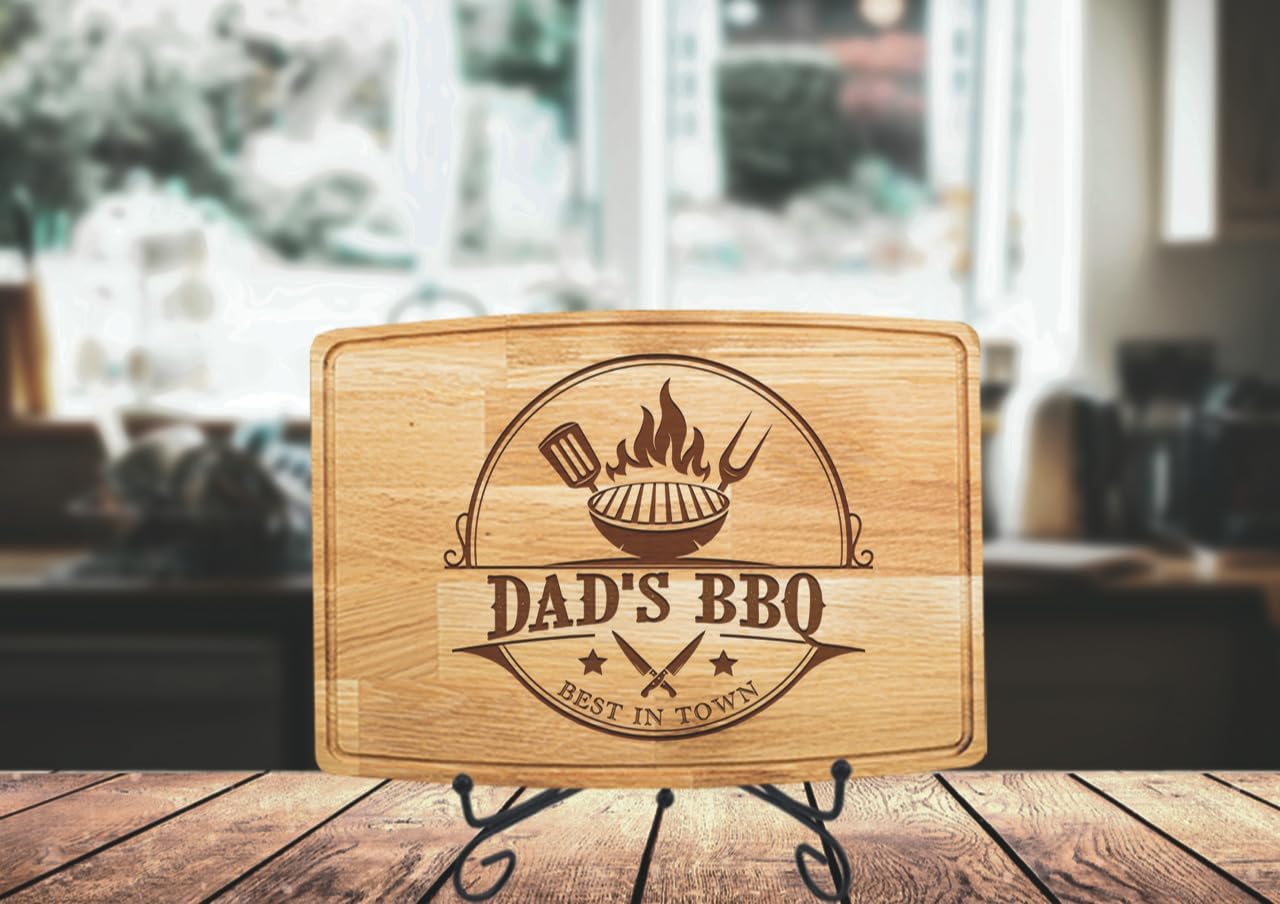 Dad Wooden Cutting Board - Father's Day Gifts for BBQ Masters - Unique Gifts for Men (Beech Wood Mini 9” X 6”)