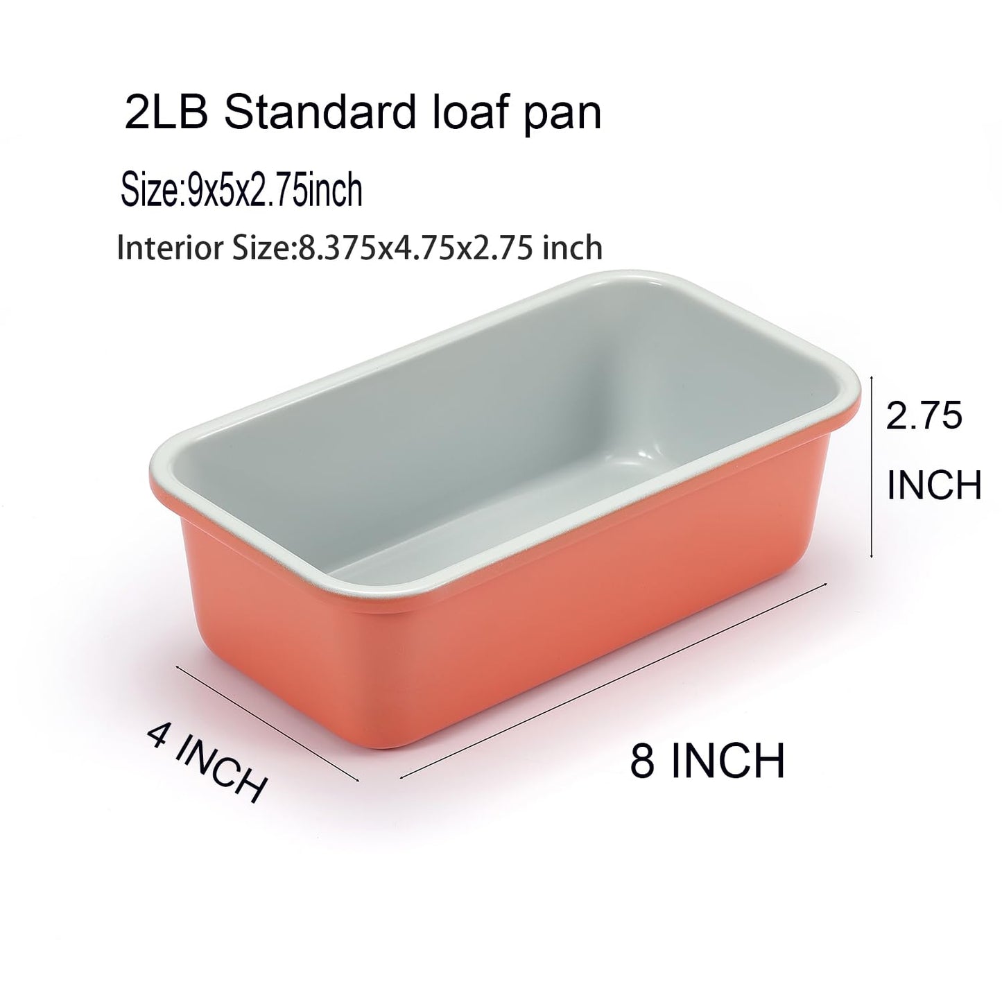 Bread Loaf Pans for Home Baking Carbon Steel 1lb meatloaf Tin, Perracotta 9x5 inch Non Stick banana bread cake baking Mold