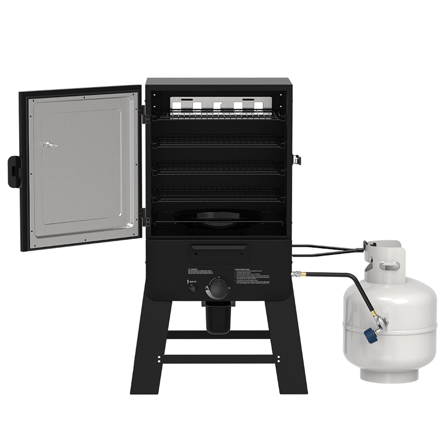 Pit Boss 30‑Inch Gas Vertical Smoker – 983 Sq. In. Cooking Surface, 12,500 BTU Dual‑Burner System, 100–300°F Temperature Range with Adjustable Racks & Wood Smoke Tray