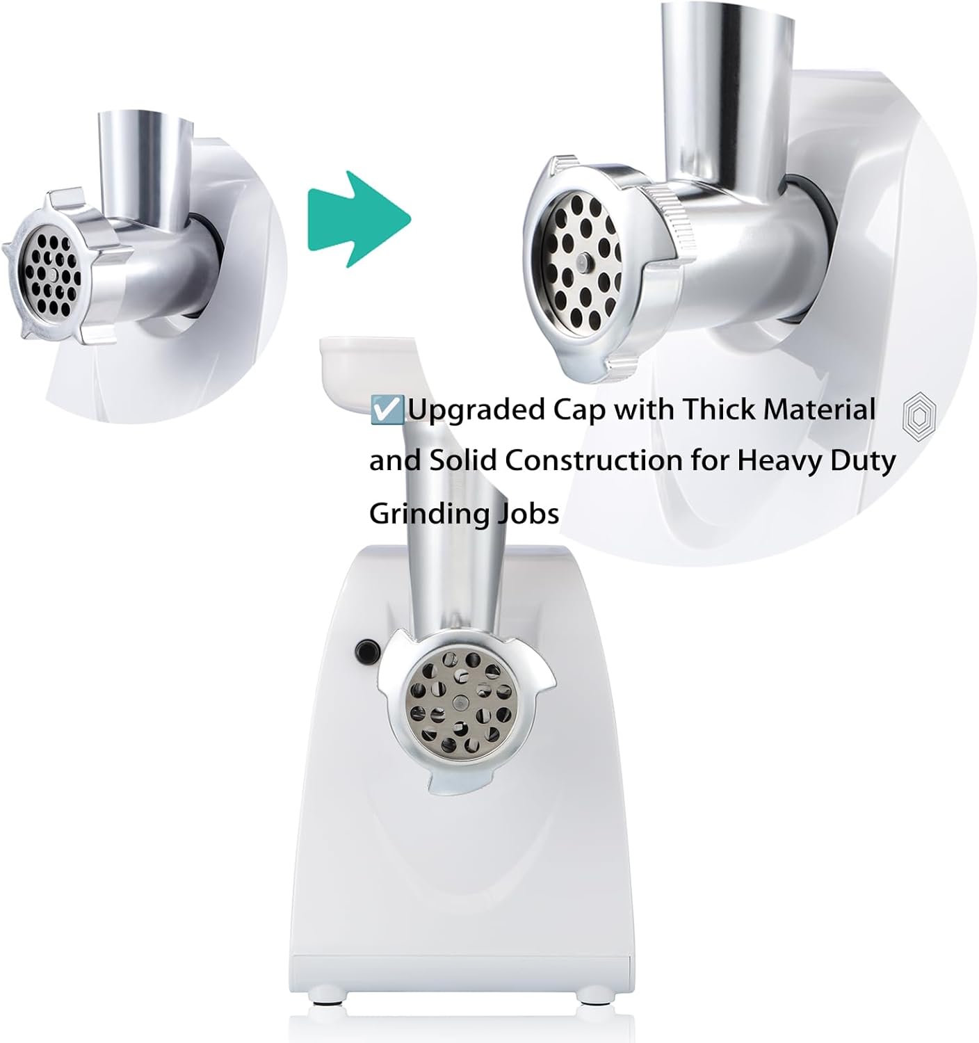 1HP 1000W 3 Plates,1 Sunmile Electric Meat Grinder and Sausage Maker - Max - Stainless Steel Cutting Blade and Grinding