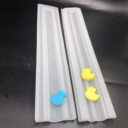 Little Rubber Duck Shaped Long Tube Silicone Mold Duckling Column Chocolate Candy Mold Handmade Candle Mold Embed Soap Making Supplies