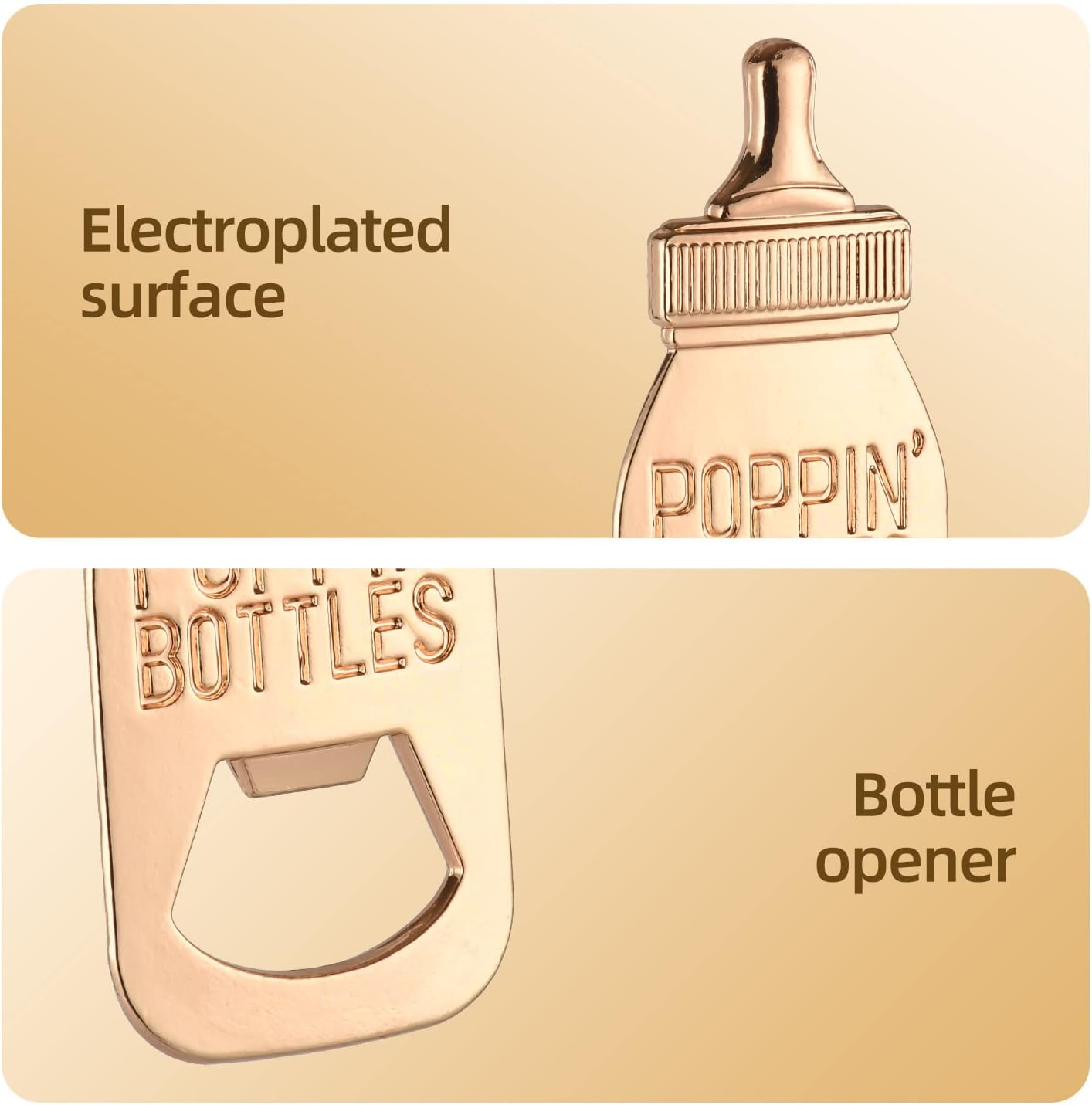 12 packaging 12pcs pcs Baby Shower Return Gifts for Guest Supplies Poppin Baby Bottle Shaped Bottle Opener