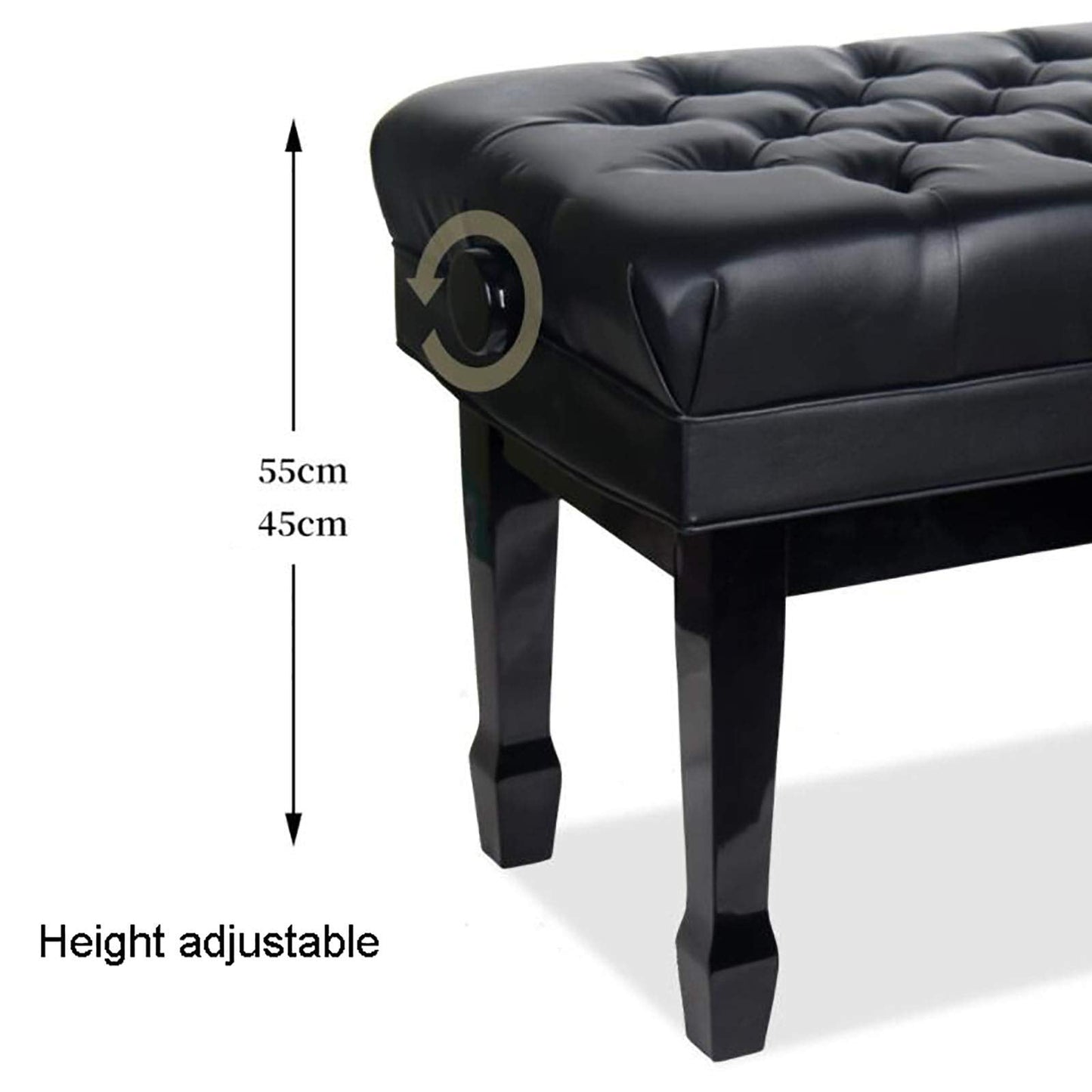 ZOCWJK Piano Stool Dressing Table Stoolwooden Piano Bench Soft Leather Padded Stool Solid Wood Frame Large(