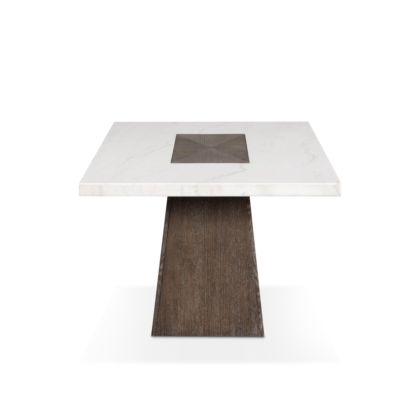 Furniture of America Rafferty Modern Solid Wood 70-inch Rectangle Dining Table with Genuine White Marble Tabletop and Tapered Pedestal Base, Seats up to 6, for Home Kitchen, Living Room, Dark Walnut