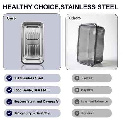 QCQHDU Bread Box, Time Recording 304 Stainless Steel Corner Fresh Bread Box Airtight Keeper Food Storage Container for Kitchen Countertop Homemade Breadbox BPA Free, 5800ML Large Capacity, 1 Pack