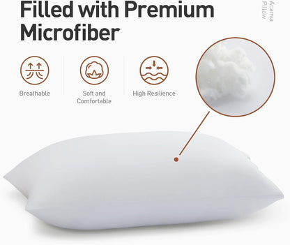 Acanva Bed Pillows for Sleeping, 1 Pack Luxury Hotel Quality, Super Plush 3D Fiber Filling, White