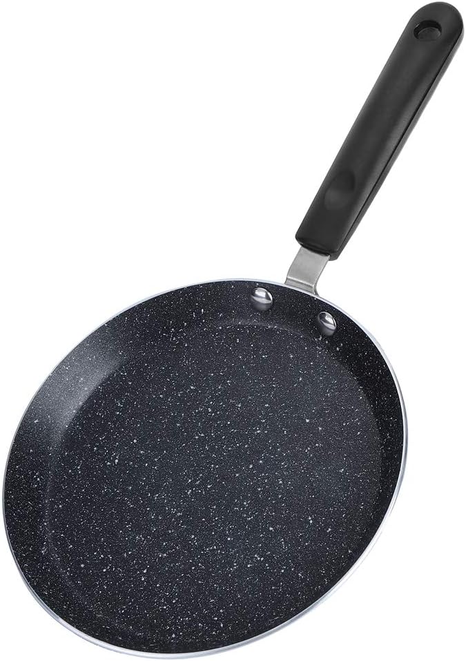 plplaaoo Non Stick Crepe Pan, Aluminum Egg Omelette Skillet with Comfortable Handle, Induction Cooker, 8in