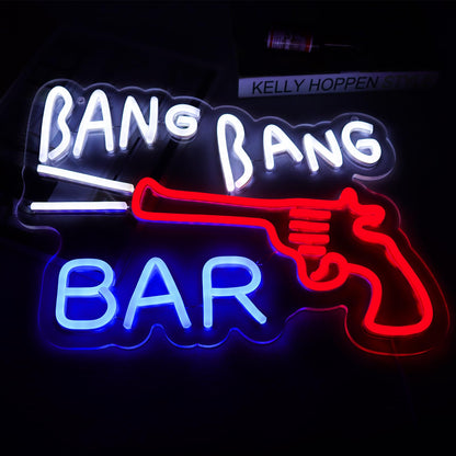 JFLLamp Crs LIGHT Neon Signs for Wall Decor Neon Lights for Bedroom Led Signs Suitable for Man Cave Bar Pub Restaurant Christmas Birthday Party Gift Led Art Wall Decorative Crs Light Bar Sign, 5V Usb Power, 17*11 Inch(Azure+red+white）