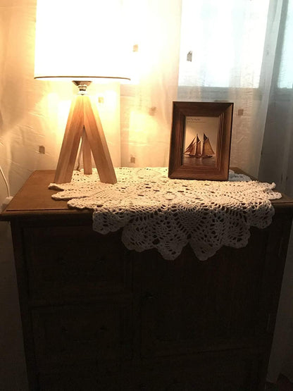20 Inches. Beige Handmade Crochet Cotton Table Cloth Lace Doilies Round Lace Tablecloths