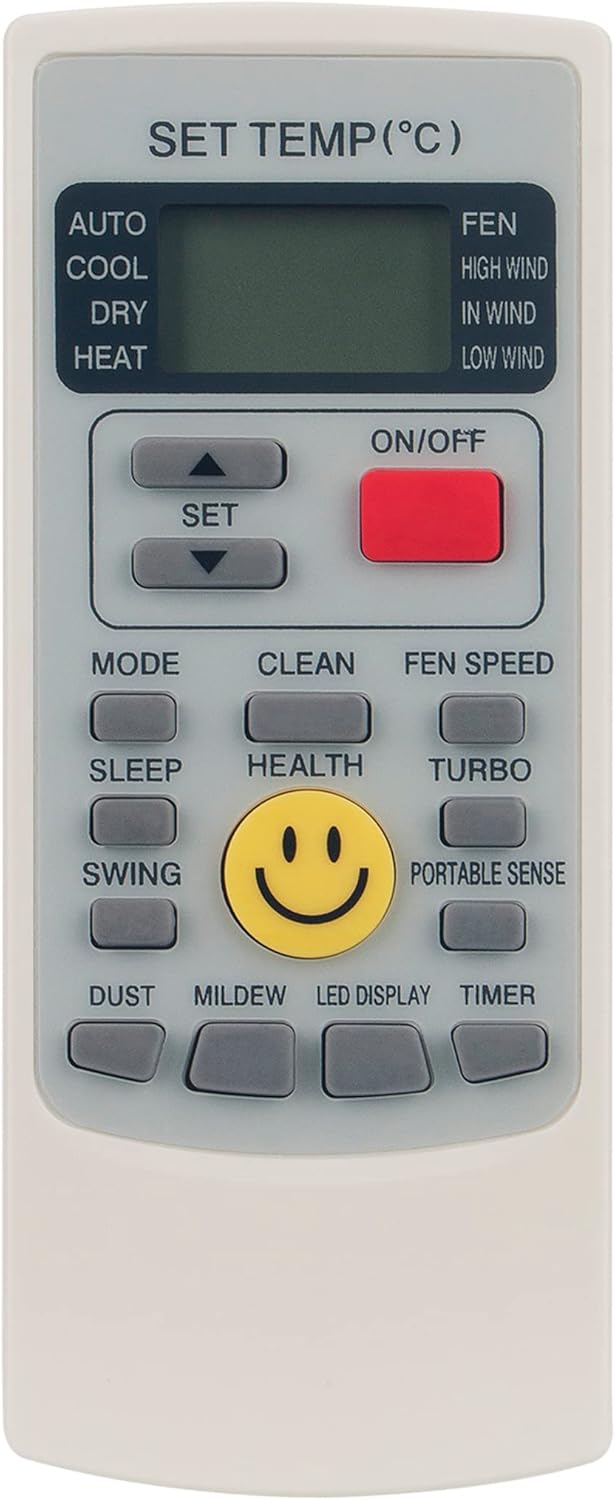 YKR-H/009E AC Remote Control Replacement for AUX Air Conditioner Models YKR-H/001E, YKR-H/002E