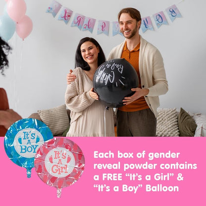 Clover Products Premium Gender Reveal Powder Cannon, 4 Pack with 2 Pink & 2 Blue, 12 Inch Compressed Air Powered