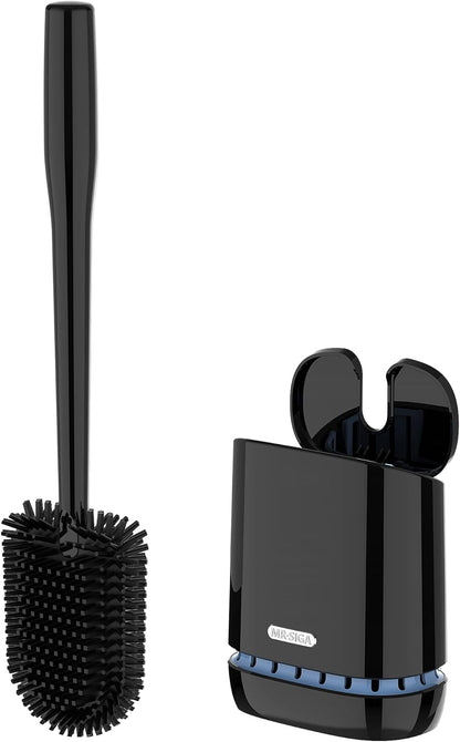 1 Pack MR.SIGA Toilet Bowl Brush and Holder, Durable and Flexible Bristles, Wall Mounted Toilet Brush for Bathroom