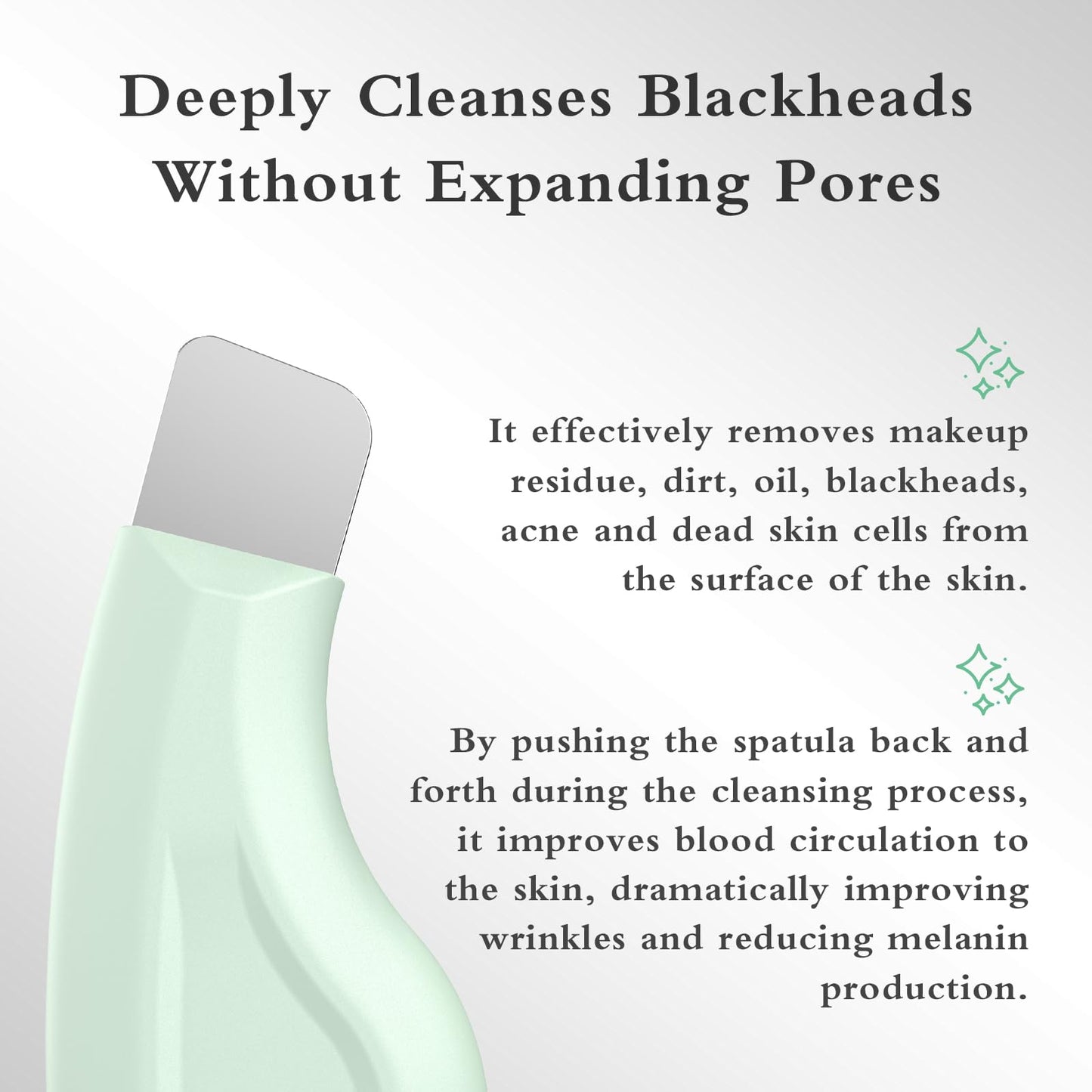 Blackhead Remover Tool, Silicone Face Scraper for Deep Cleansing, Skin Scrubber Face Spatula, Nose Blackhead Remover, Skin Care Tool for Men and Women (Green)