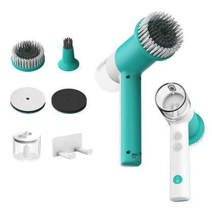SCRIB-X Dual-Rotation Electric Scrubber - IPX5 Waterproof Multi-Surface Cleaning Brush for Bathroom, Kitchen, Tile, Glass & More - Includes 4 Brush Heads (Nylon/Sponge/Crevice/Flat)