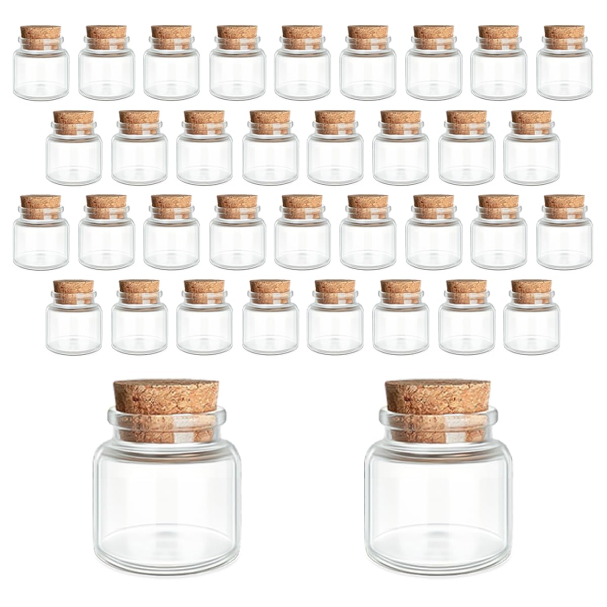 36-Pack 0.35 oz (10 ml) Glass Bottles with Cork Stoppers – for Spell Bottles, Spice Jars, DIY Party Favors, Travel Memories & Plant Propagation – Empty Recyclable Containers for Crafts, Kitchen,Décor