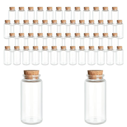 48-Pack 1.01 oz (30 ml) Glass Bottles with Cork Stoppers – for Spell Bottles, Spice Jars, DIY Party Favors, Travel Memories & Plant Propagation – Empty Recyclable Containers for Crafts, Kitchen,Décor