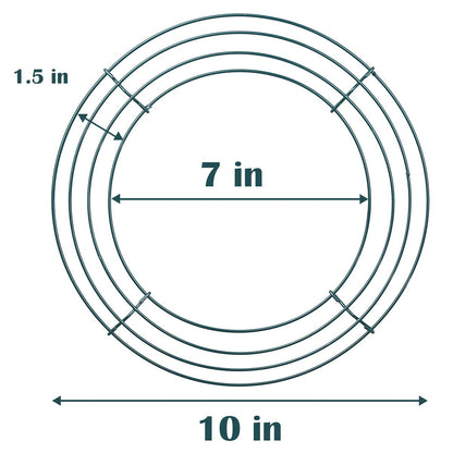 6 Pack Wire Wreath Frame 10 Inches Metal Wreath Rings for Chirstmas New Year Party with 6 Pcs Adhesive Hooks and 38 Yard 22 Gauge Paddle Wire for Crafts
