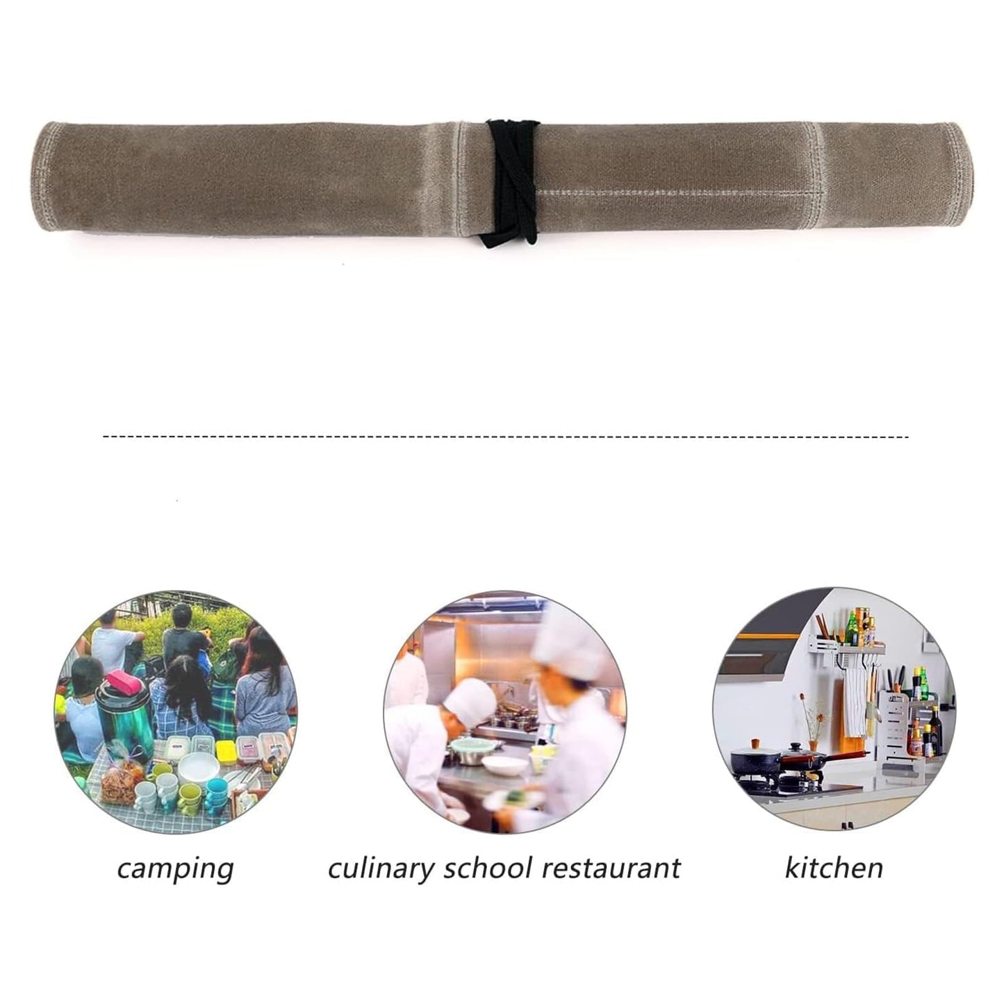 Qchengsan Chef Knife Roll Bag with Knife Edge Guards Set,Universal Knife Sheath Guard Blade Cover or Sleeves for Chef Traveling,Non-BPA,Gifts for Men Dad Father