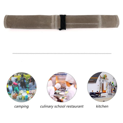 Qchengsan Chef Knife Roll Bag with Knife Edge Guards Set,Universal Knife Sheath Guard Blade Cover or Sleeves for Chef Traveling,Non-BPA,Gifts for Men Dad Father