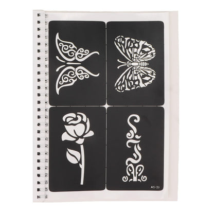 Out Design Stencil Kit, 97 Patterns, Reusable, Glitter Airbrush for Body Art