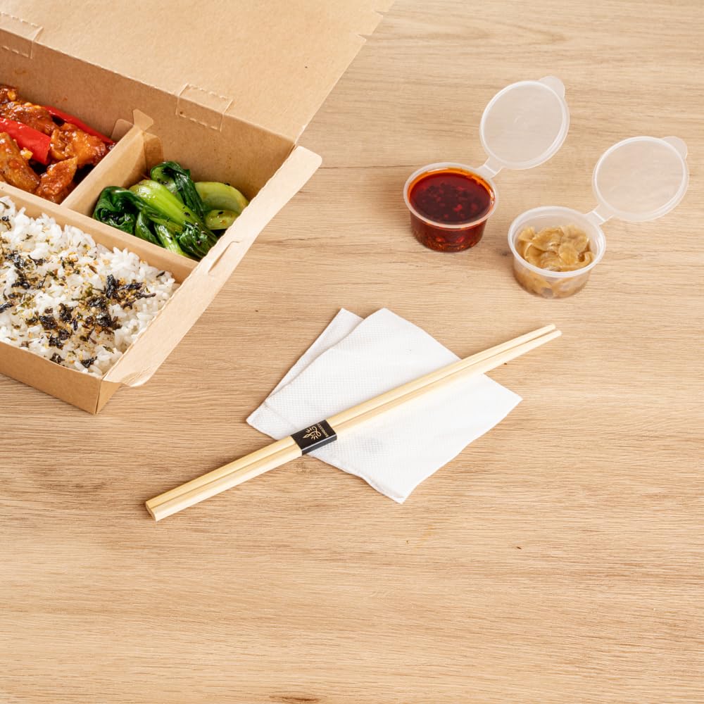 Restaurantware-Bambuddha 9.5 Inch To Go Chopsticks, 100 Durable Bamboo Chopsticks - With Paper Band, Bamboo Premium Chopsticks, For All Kinds Of Foods, Ideal For Cafes And Restaurants