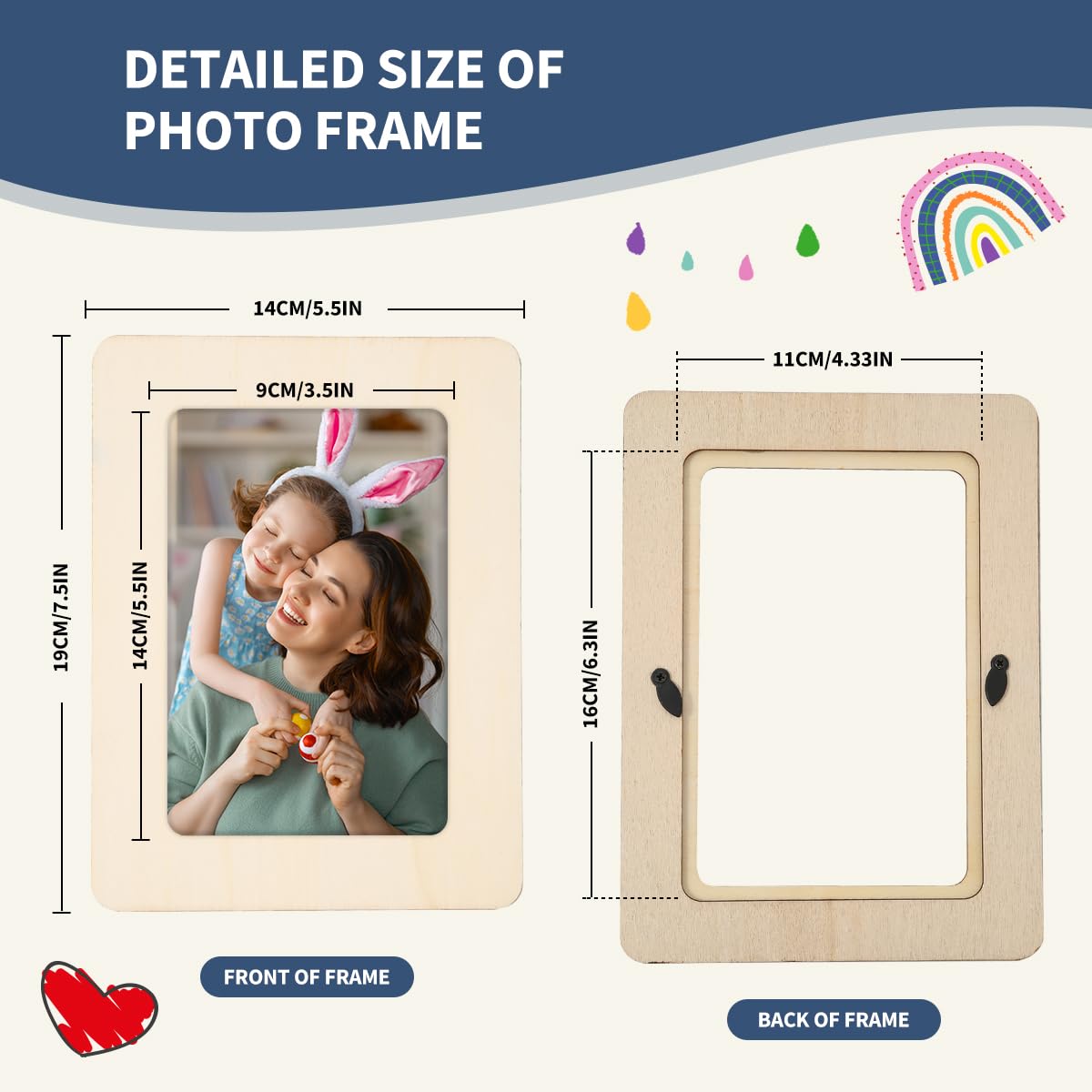 zjdbset Picture Frame Painting Craft Kit for 4 * 6 Photo,10Pcs DIY Unfinished Wooden Picture Frames with 12Pcs Painting Color Pen 4 Sheets Crystal Diamond Stickers for DIY Craft