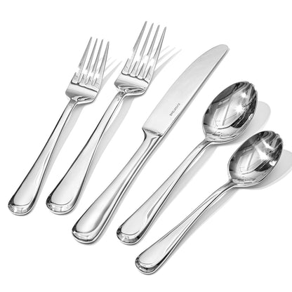 KINGSTONE 40 Pieces Silverware Set for 8, Premium Stainless Steel Flatware Set, Heavy Duty and Modern Design Cutlery Set, Mirror Polished, Dishwasher Safe