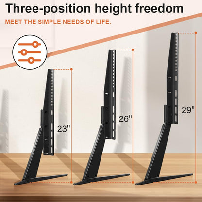 KKTONER Universal TV Stand Base TV for 27-65 inch Flat Screen TV Metal Stand Legs Adjustable Table Top TV Stand Max VESA 800x400mm Hold up to 88lbs