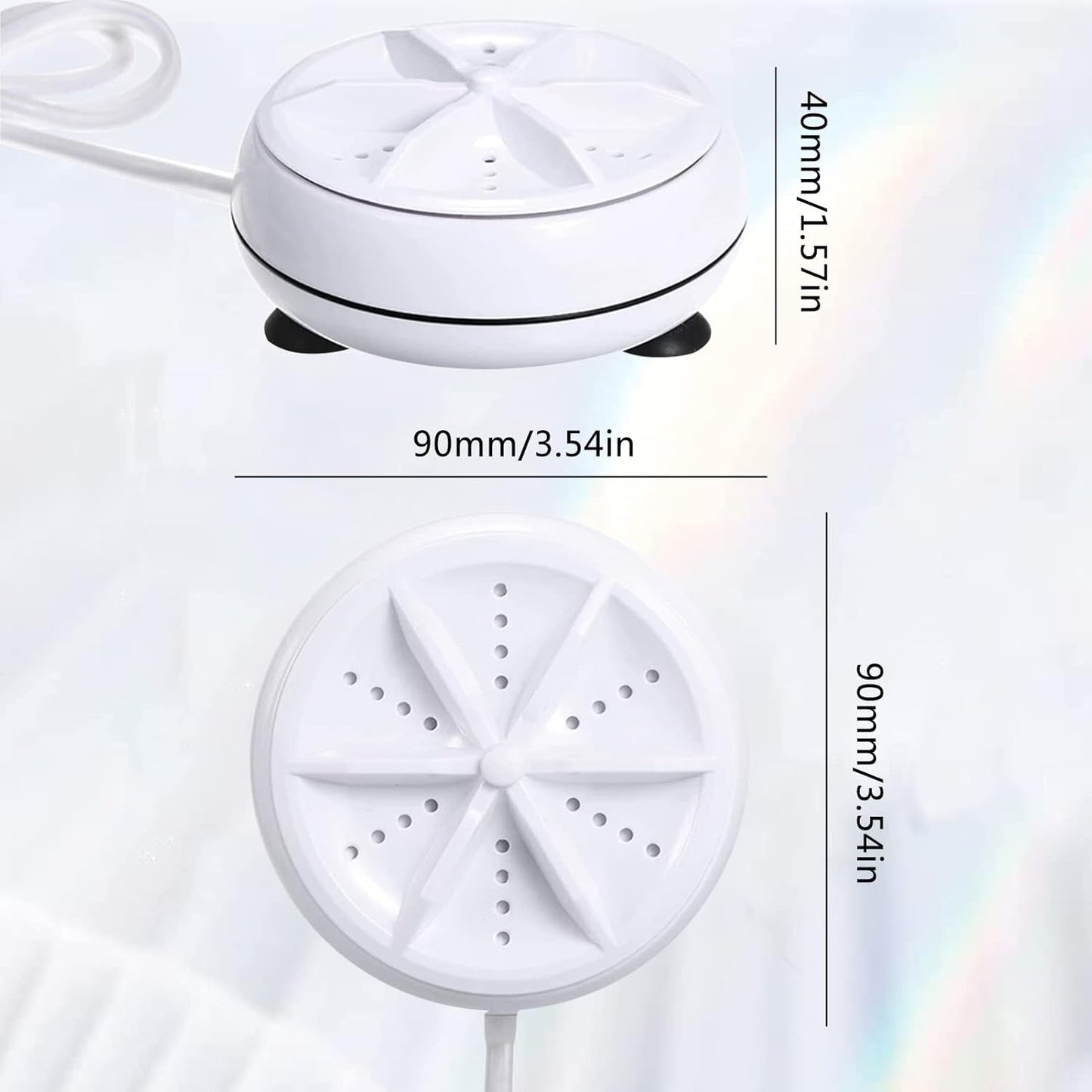 WAQIA Mini Washing Machine - Portable Ultrasonic Turbine Washer with USB for Travel, Business Trip, or College Rooms