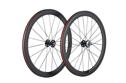 Queen Bike 50mm Carbon Fiber Track Wheel Matte Finish 3K Fixed Gear Wheelset with Cog