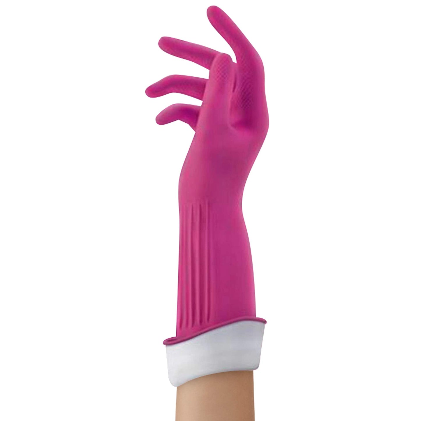 PLAYTEX Living Drip-Catch Cuff Reusable Rubber Gloves for Household Cleaning – Medium Size, 3-Pack