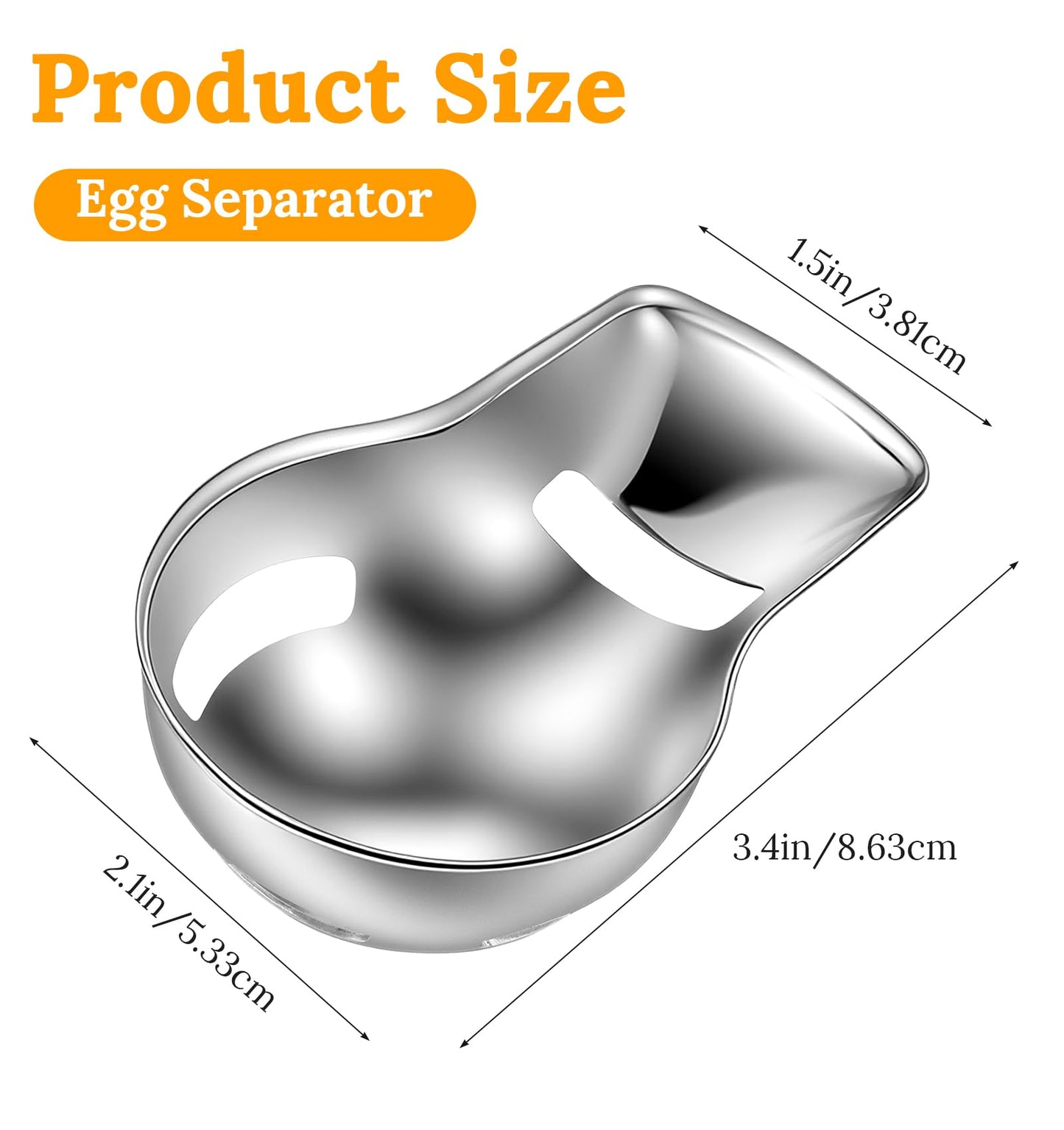 Egg Yolk Separator, Egg Separator for Raw Eggs Food Grade Stainless Steel Eggs Separators Tool, Easy to Use for Baking & Cooking