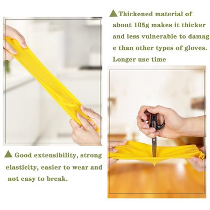Vsootal 8 Pairs Reusable Household Cleaning Gloves, Rubber Kitchen Dishwashing Gloves,Extra Thickness, Long Sleeves, for Washing Dishes, Pet Care(X-Large, Yellow)