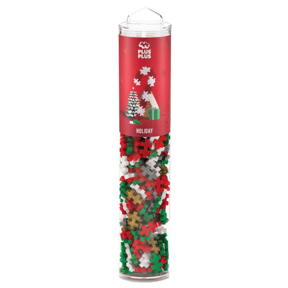 PLUS PLUS 240 Piece Holiday Mix Tube - Mini Interlocking Building Blocks Set, Stem Toys for Kids - Sensory Bin Fillers/Math Manipulatives Classroom Must Haves Gifts for Boys & Girls