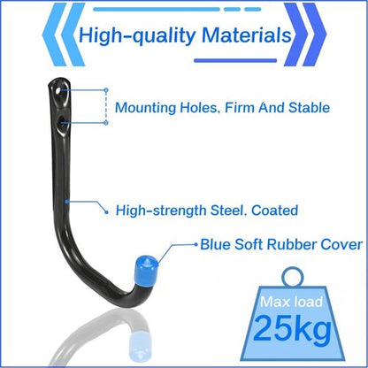 Heavy Duty Garage Storage Hooks by J Utility - 4-Inch Wall Mount Hangers for Tools, Bikes & Ladders | 10 Pack