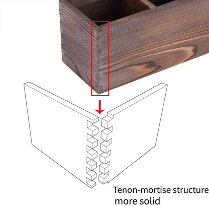 Wooden Silverware Organizer with 3 Spacious Compartments, Cooking Spatula Holder, Kitchen Utensil Flatware Caddy
