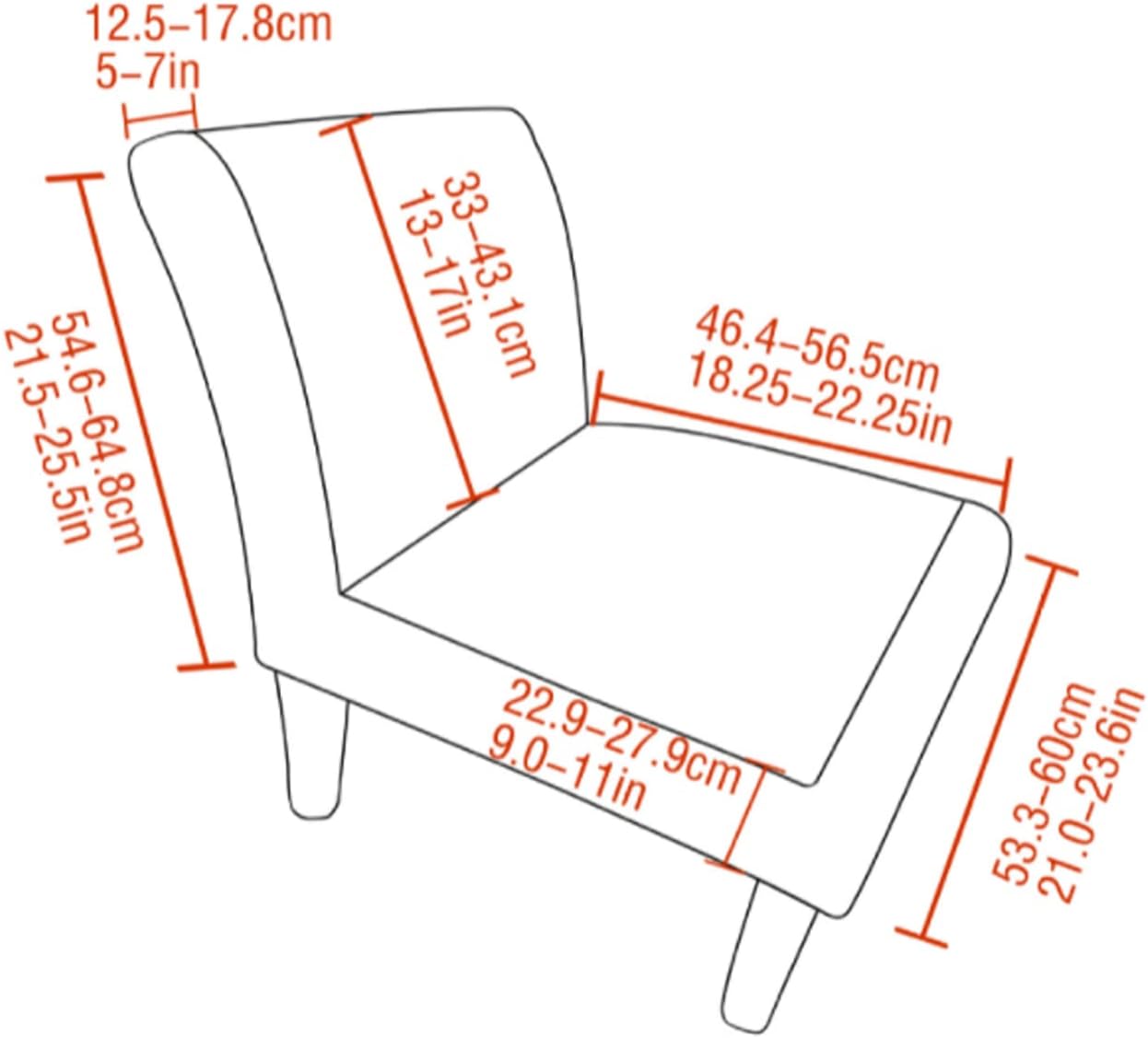 2PCS Armless Accent Chair Covers - Soft Printed Slipcovers for Slipper Chairs in Living and Dining Room
